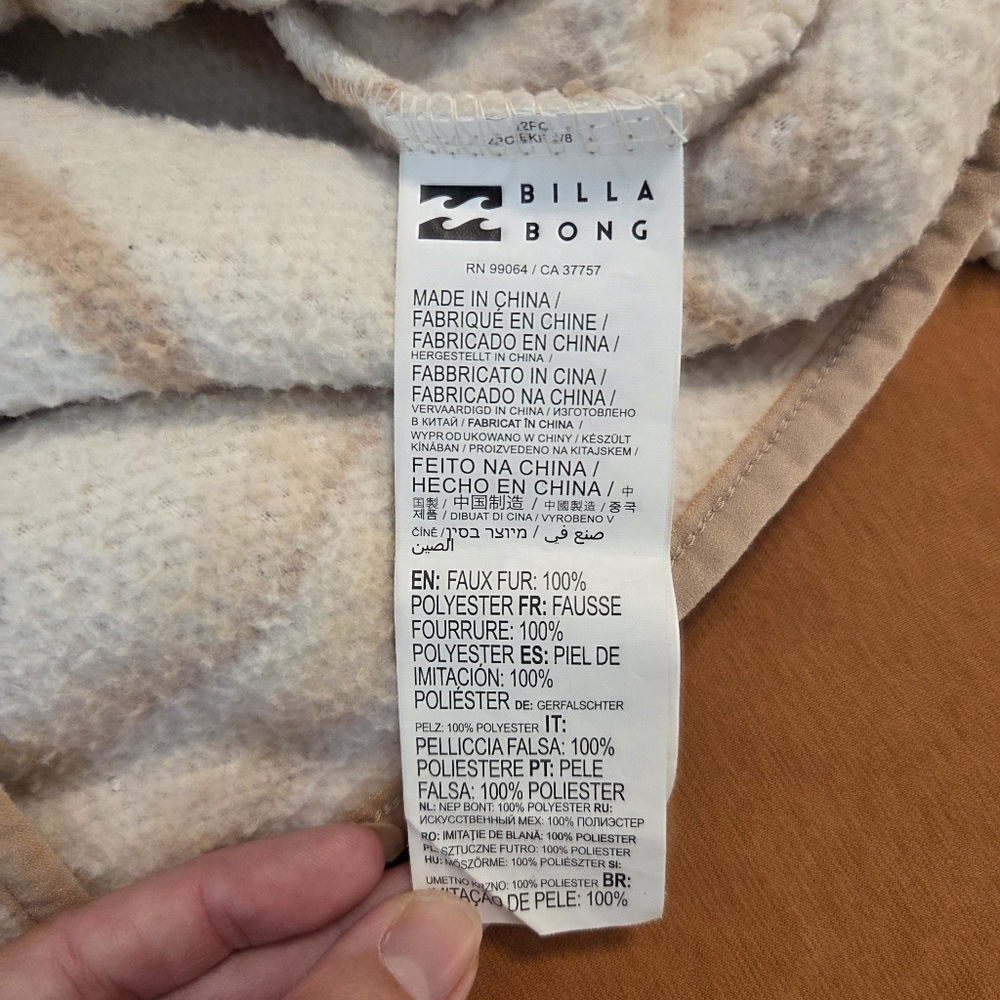 Billabong Adventure Division Switchback Mock Fleece Pullover Snap Button Beige S - Picture 8 of 9